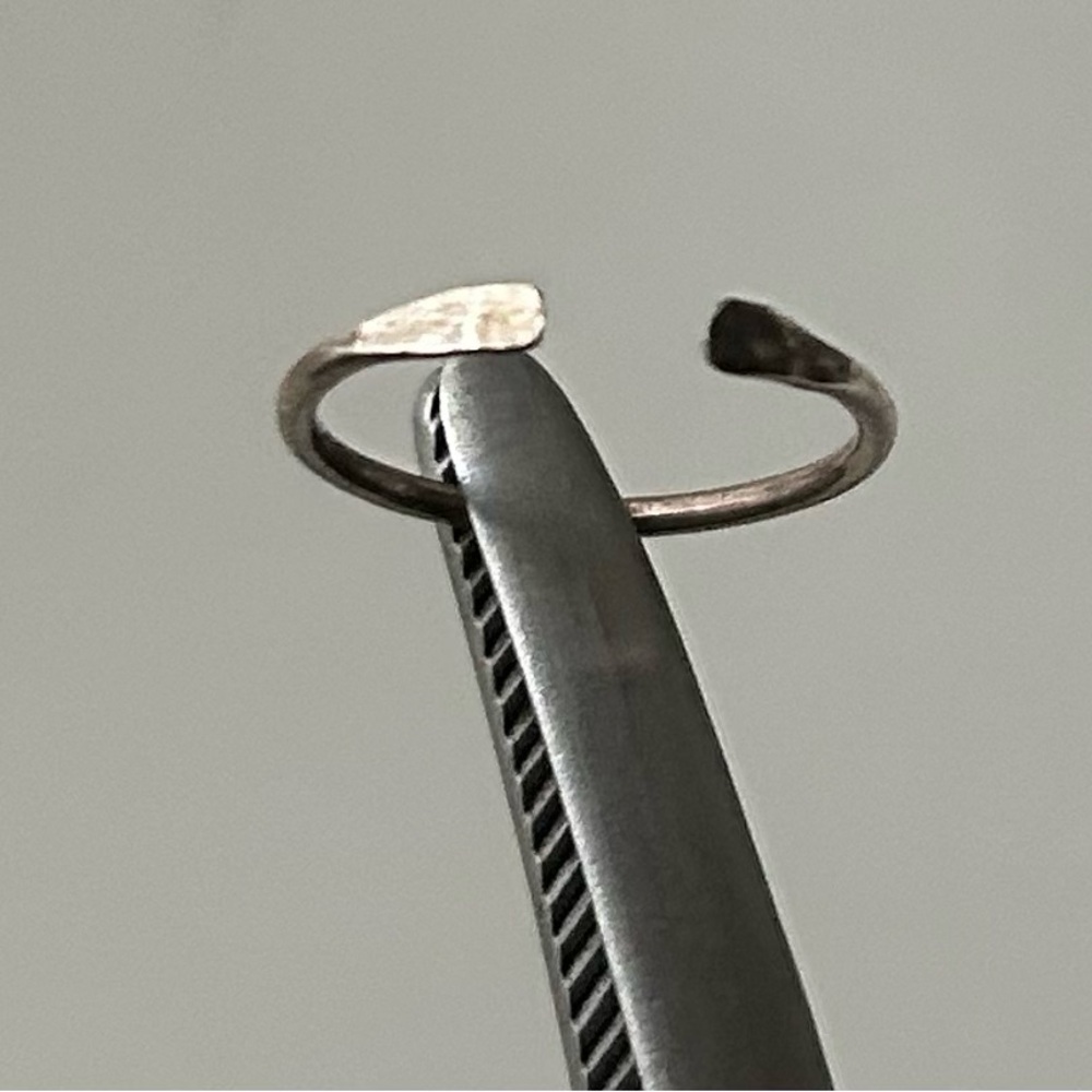 Open-Front Hammered Silver Stacking Ring